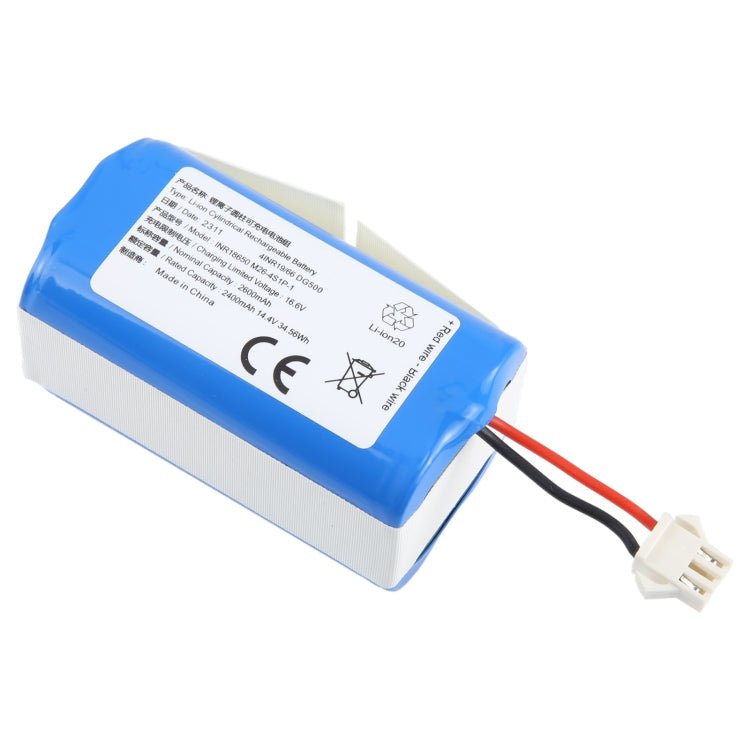 Battery Replacement, For ECOVACS DG500 INR18650 M26 - 4S1P 2600mAh - ORIWHIZ