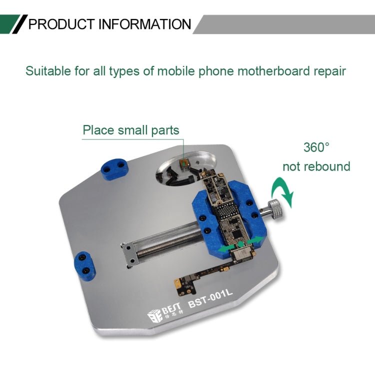 BEST BST - 001L Aluminum Alloy Universal Motherboard PCB IC Chip Holder Fixture, BEST BST - 001L - ORIWHIZ