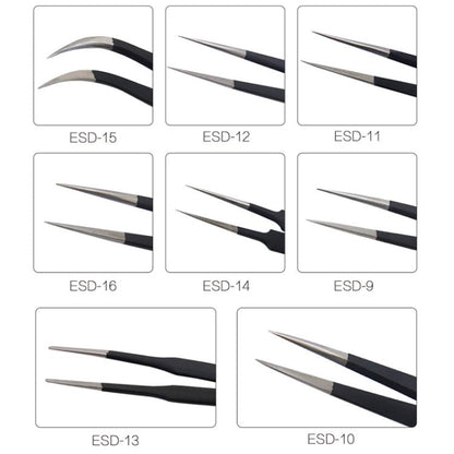 BEST BST - 12 Precision Anti - static ESD Stainless Steel Tweezers, BST - 12 - ORIWHIZ