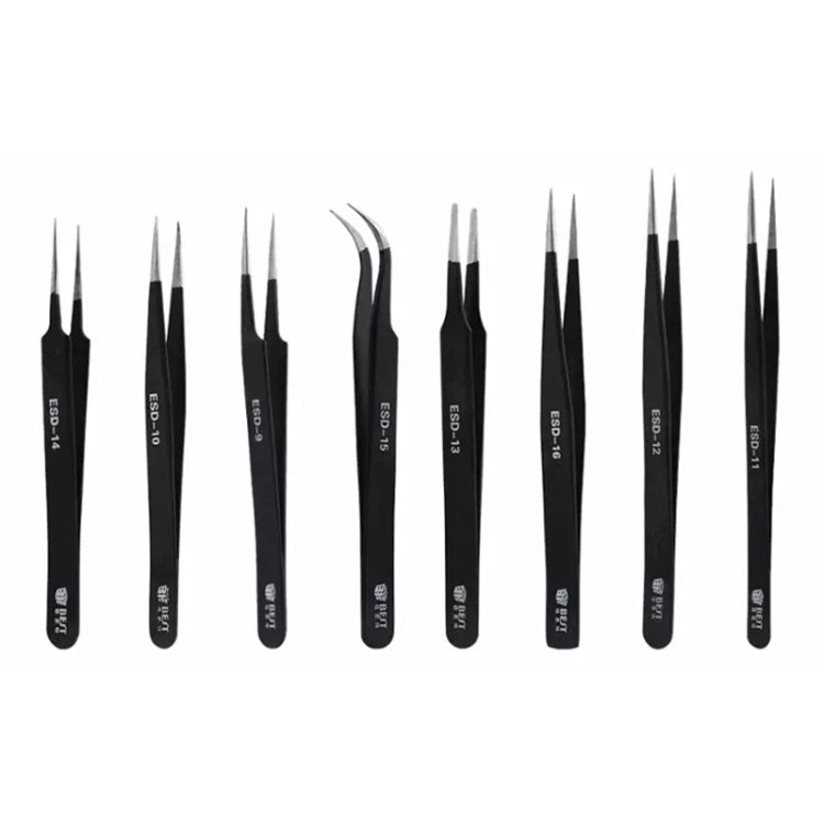BEST BST - 12 Precision Anti - static ESD Stainless Steel Tweezers, BST - 12 - ORIWHIZ