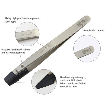 BEST BST - 250 Stainless Steel Snti Static Tweezer, BST - 250 - ORIWHIZ