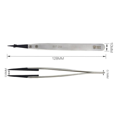 BEST BST - 259 Stainless Steel Snti Static Tweezer, BST - 259 - ORIWHIZ