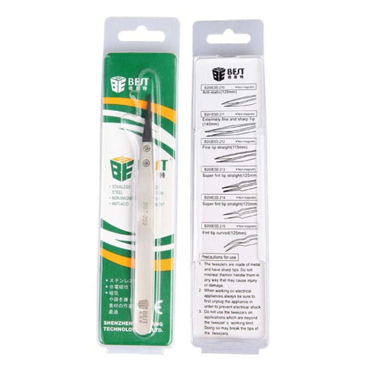 BEST BST - 259 Stainless Steel Snti Static Tweezer, BST - 259 - ORIWHIZ