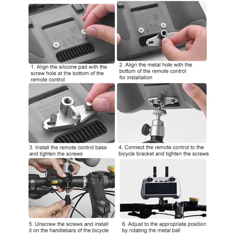 BRDRC Drone Remote Control Adapter Base Bicycle Holder, For DJI RC / RC 2 - ORIWHIZBRDRCDJI & Insta360 AccessoriesDJI Controller Accessories