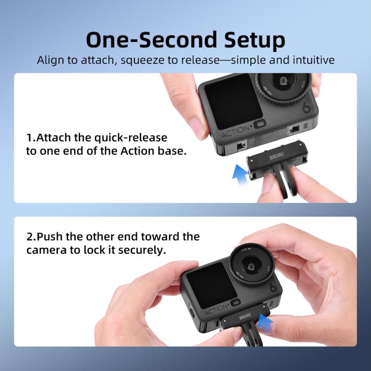 BRDRC For DJI Magnetic Quick - Release Base Two - Claw Stand Extension Accessory, For Osmo Action 6 / Nano, For Osmo Action 3 / 4 / 5 Pro / Osmo 360 - ORIWHIZBRDRCDJI & Insta360 AccessoriesMount & Holder