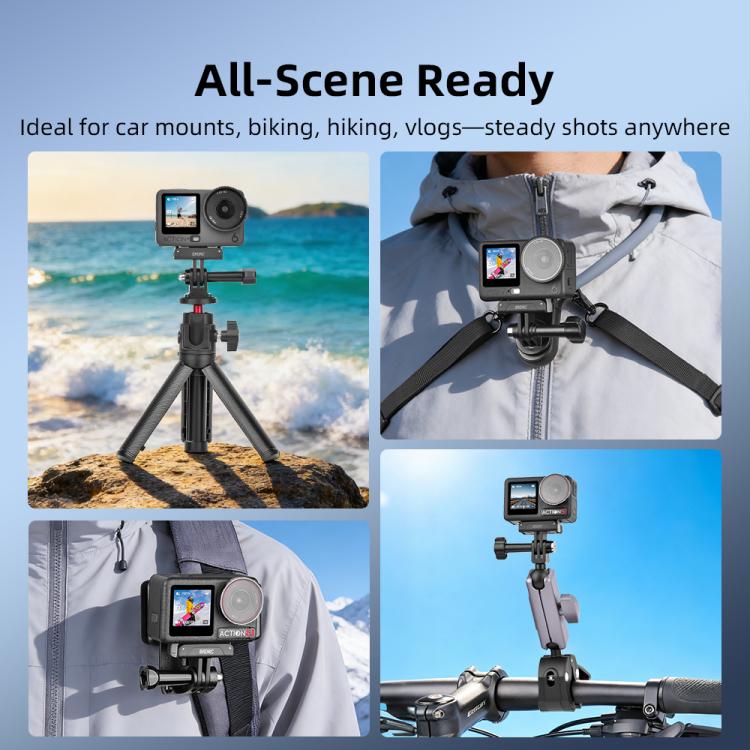 BRDRC For DJI Magnetic Quick - Release Base Two - Claw Stand Extension Accessory, For Osmo Action 6 / Nano, For Osmo Action 3 / 4 / 5 Pro / Osmo 360 - ORIWHIZBRDRCDJI & Insta360 AccessoriesMount & Holder