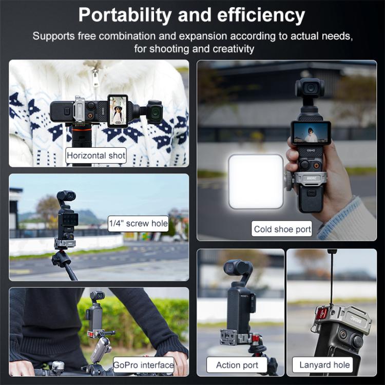 BRDRC Quick Assembly Multi - function Cold Shoe Extension Mount, For DJI Osmo Pocket 3 - ORIWHIZBRDRCDJI & Insta360 AccessoriesMount & Holder