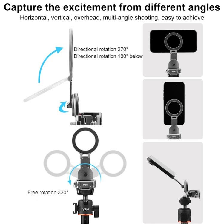 BRDRC Smartphone Teleprompter Stand Desktop Clamp Cold Shoe Extension Mount, Dark Grey - ORIWHIZBRDRCDJI & Insta360 AccessoriesMount & Holder