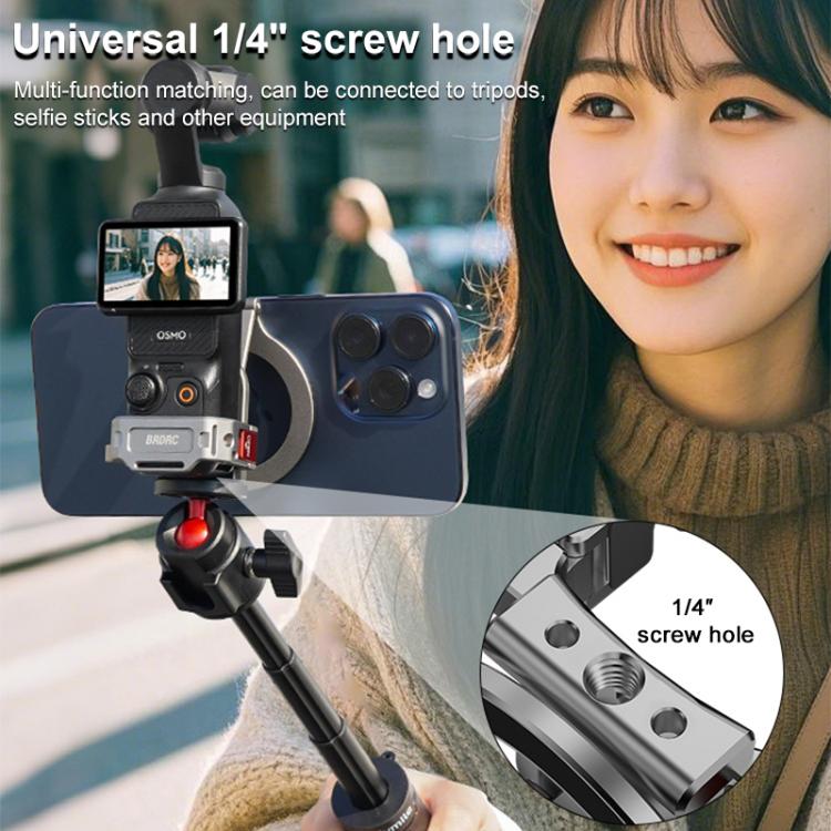 BRDRC Smartphone Teleprompter Stand Desktop Clamp Cold Shoe Extension Mount, Dark Grey - ORIWHIZBRDRCDJI & Insta360 AccessoriesMount & Holder