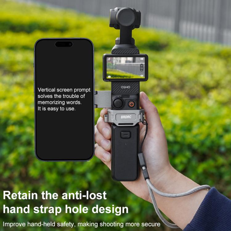 BRDRC Smartphone Teleprompter Stand Desktop Clamp Cold Shoe Extension Mount, Dark Grey - ORIWHIZBRDRCDJI & Insta360 AccessoriesMount & Holder