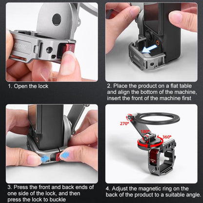 BRDRC Smartphone Teleprompter Stand Desktop Clamp Cold Shoe Extension Mount, Dark Grey - ORIWHIZBRDRCDJI & Insta360 AccessoriesMount & Holder