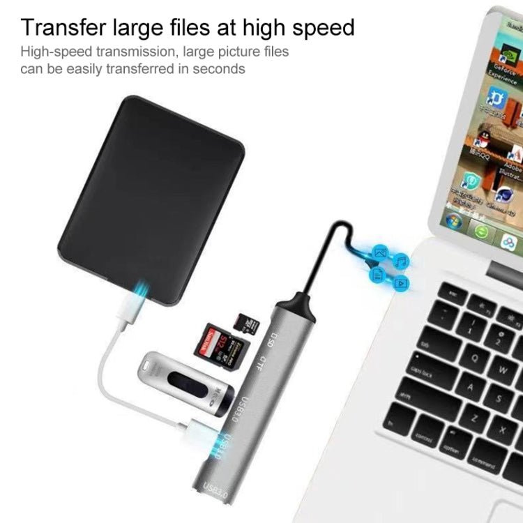 C - 805 5 in 1 USB - C / Type - C to 3 USB 3.0 + TF / SD Card Reader Adapter, C - 805 - ORIWHIZ