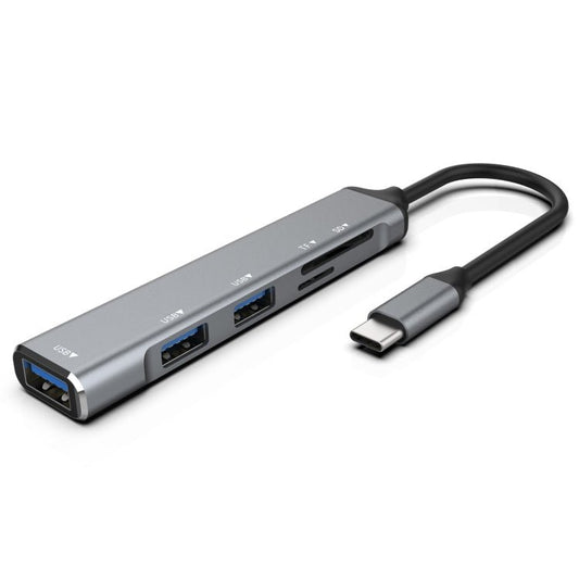 C - 805 5 in 1 USB - C / Type - C to 3 USB 3.0 + TF / SD Card Reader Adapter, C - 805 - ORIWHIZ