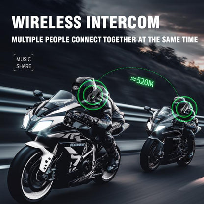 C6 IPX6 Waterproof LED Lighting Wireless Intercom Helmet Bluetooth Headset, Hard Mic, Soft Mic, Soft and Hard Mics - ORIWHIZConsumer ElectronicsMotorcycle Walkie TalkieWalkie Talkie