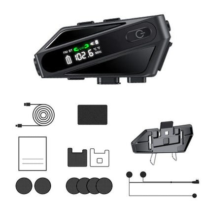 C6 IPX6 Waterproof LED Lighting Wireless Intercom Helmet Bluetooth Headset, Hard Mic, Soft Mic, Soft and Hard Mics - ORIWHIZConsumer ElectronicsMotorcycle Walkie TalkieWalkie Talkie