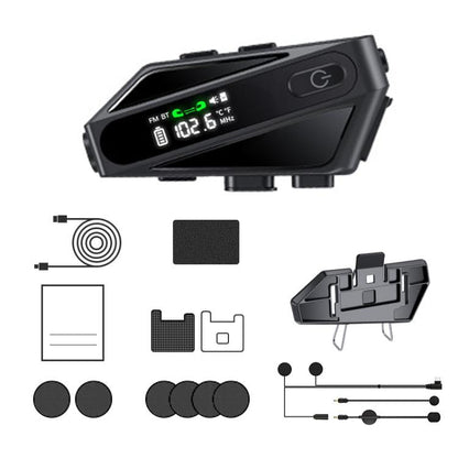 C6 IPX6 Waterproof LED Lighting Wireless Intercom Helmet Bluetooth Headset, Hard Mic, Soft Mic, Soft and Hard Mics - ORIWHIZConsumer ElectronicsMotorcycle Walkie TalkieWalkie Talkie