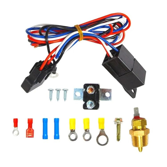 Car 12V 40A 175 - 185 Degree Electric Cooling Fan Thermostat Temperature Sensor Switch Set, 12V 40A - ORIWHIZCar Replacement PartsDIY CablesIn Car