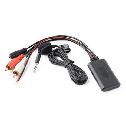 Car 2RCA Lotus Male Head AUX Music + MIC Bluetooth Phone Cable, Cable Length: 1.5m, Car 2RCA Lotus Male Head AUX Cable - ORIWHIZCar Replacement PartsDIY CablesIn Car