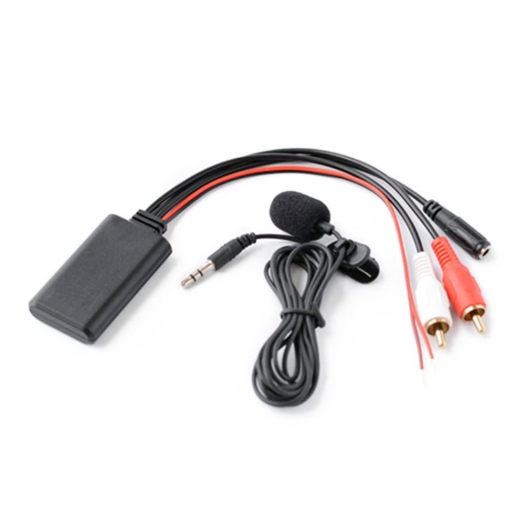 Car 2RCA Lotus Male Head AUX Music + MIC Bluetooth Phone Cable, Cable Length: 1.5m, Car 2RCA Lotus Male Head AUX Cable - ORIWHIZCar Replacement PartsDIY CablesIn Car