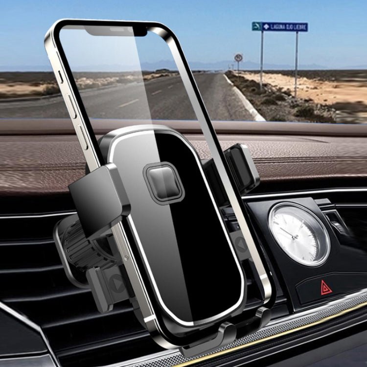 Car Air Outlet Hook Firmly Navigation Mobile Phone Holder, Mirror Black - ORIWHIZ