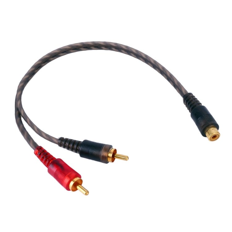 Car AV Audio Video 1 Female to 2 Male Copper Extension Cable Wiring Harness, Cable Length: 26cm, 1 Female to 2 Male (Copper) - ORIWHIZCar Replacement PartsDIY CablesIn Car
