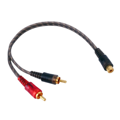 Car AV Audio Video 1 Female to 2 Male Copper Extension Cable Wiring Harness, Cable Length: 26cm, 1 Female to 2 Male (Copper) - ORIWHIZCar Replacement PartsDIY CablesIn Car