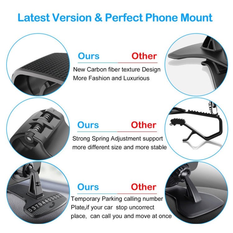 Car Mobile Phone Holder Buckle Instrument Trolley Inner Clip Mobile Phone Navigation Bracket With Number Plate, Navigation Bracket With Number Plate - ORIWHIZ