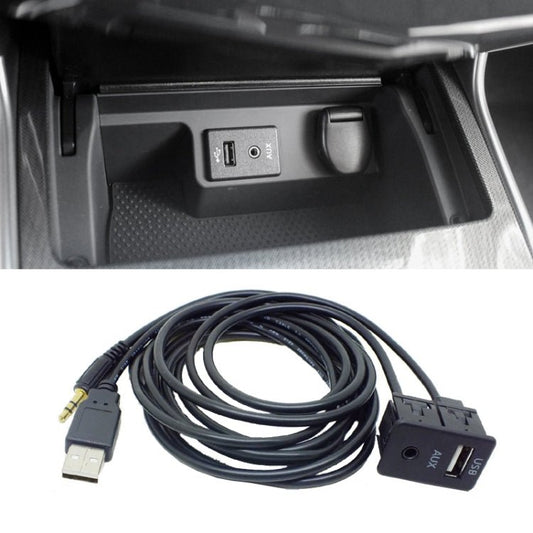 Car Modified AUX+USB Socket Audio Modification Accessories 3.5mm USB Extension Line, AUX+USB - ORIWHIZCar Replacement PartsDIY CablesIn Car