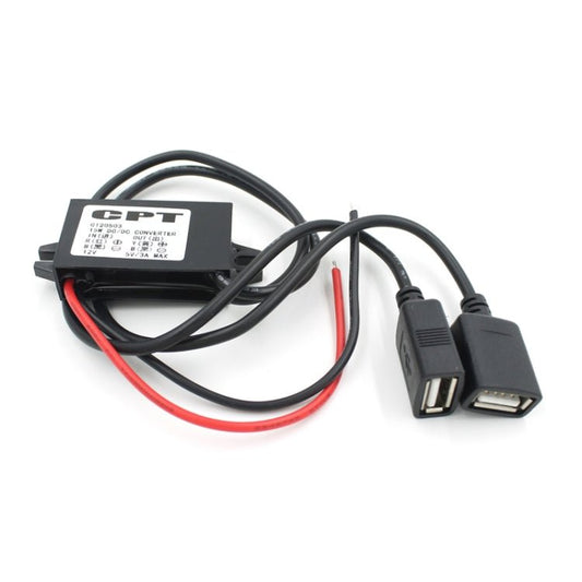 Car Motorcycle Dual USB Car Charger DC 12V To 5V 3A Power Adapter with for Car GPS Tracker DVR, Length: 1m, Car Dual USB Power Adapter - ORIWHIZCar Replacement PartsDIY CablesIn Car