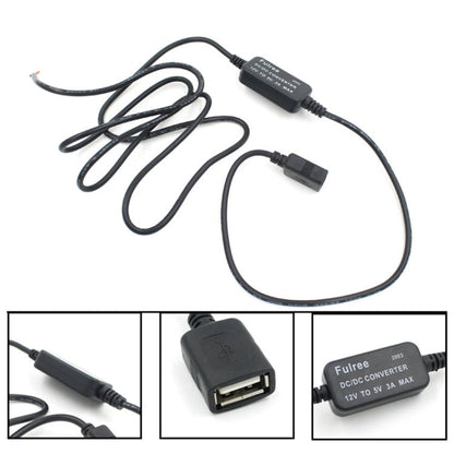 Car Motorcycle Single USB Car Charger DC 12V To 5V 3A Power Adapter for Car GPS Tracker DVR, Length: 1m, Car Single USB Power Adapter - ORIWHIZCar Replacement PartsDIY CablesIn Car