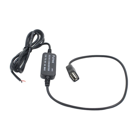 Car Motorcycle Single USB Car Charger DC 12V To 5V 3A Power Adapter for Car GPS Tracker DVR, Length: 1m, Car Single USB Power Adapter - ORIWHIZCar Replacement PartsDIY CablesIn Car