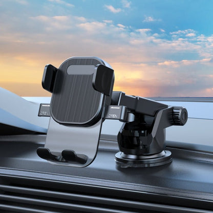 Car Suction Cup Dashboard Automatic Lock Mobile Phone Holder, Glossy Telescopic Base, Glossy Waterfall Base, Brushed Telescopic Base, Brushed Waterfall Base, Black Air Outlet, Orange Air Outlet, Black Telescopic, Orange Telescopic, Black Waterfall�����... - ORIWHIZ