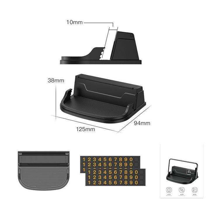 Car Temporary Parking Card Car Mobile Phone Holder Multi - Function Hidden Temporary Parking Card, SD - 1028 - ORIWHIZ