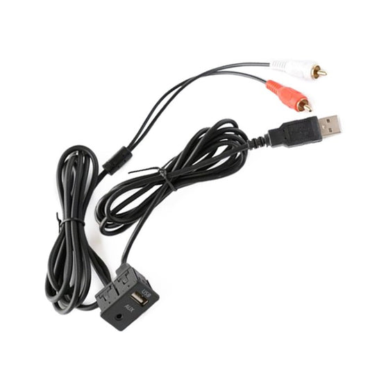 Car Universal Modified USB AUX Extension Cable USB+2RCA Lotus Male Switch Holder for Alpine / Pioneer, USB AUX Extension Cable - ORIWHIZCar Replacement PartsDIY CablesIn Car