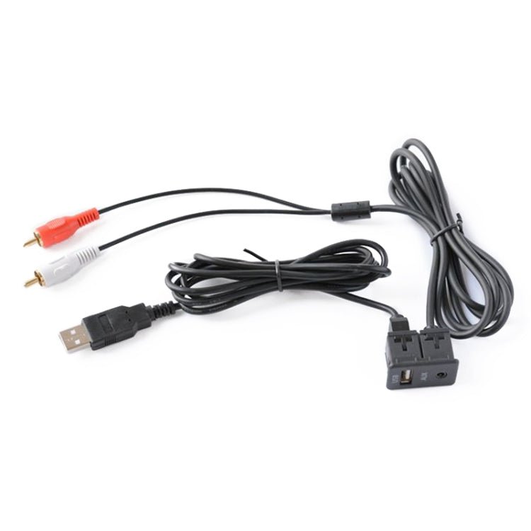 Car Universal Modified USB AUX Extension Cable USB+2RCA Lotus Male Switch Holder for Alpine / Pioneer, USB AUX Extension Cable - ORIWHIZCar Replacement PartsDIY CablesIn Car