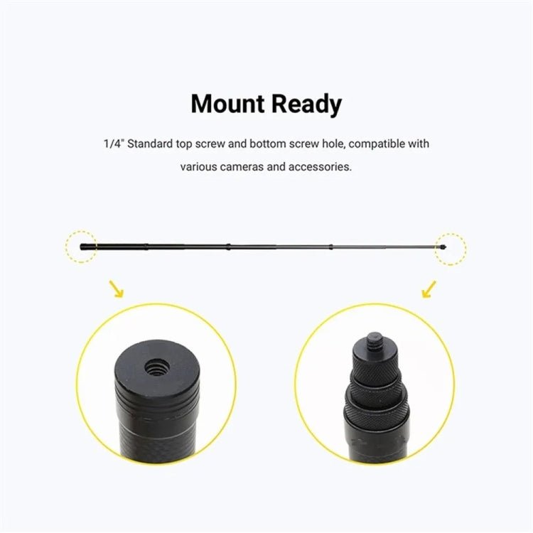Carbon Fiber Extended Monopod Invisible Selfie Stick For Insta360 / DJI Action / GoPro / Xiao Yi Sports Camera, 1.5m, 3m, 5m - ORIWHIZDJI & Insta360 AccessoriesExtendable PoleUniversal Grip Tripod