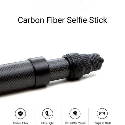 Carbon Fiber Extended Monopod Invisible Selfie Stick For Insta360 / DJI Action / GoPro / Xiao Yi Sports Camera, 1.5m, 3m, 5m - ORIWHIZDJI & Insta360 AccessoriesExtendable PoleUniversal Grip Tripod
