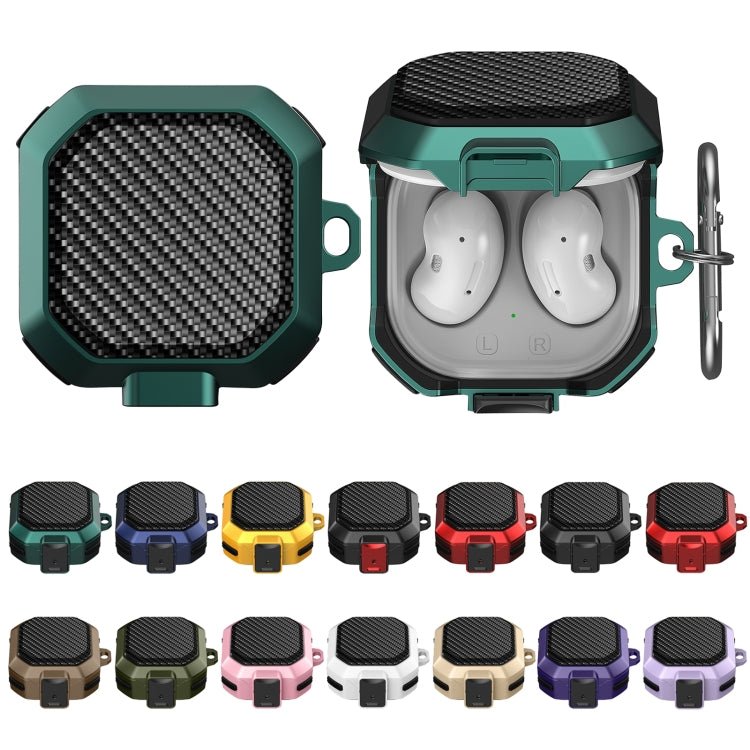 Carbon Fiber Texture Anti - fall Earphones Case with Switch, For Samsung Galaxy Buds Live/Buds Pro/Buds 2/2 Pro - ORIWHIZ