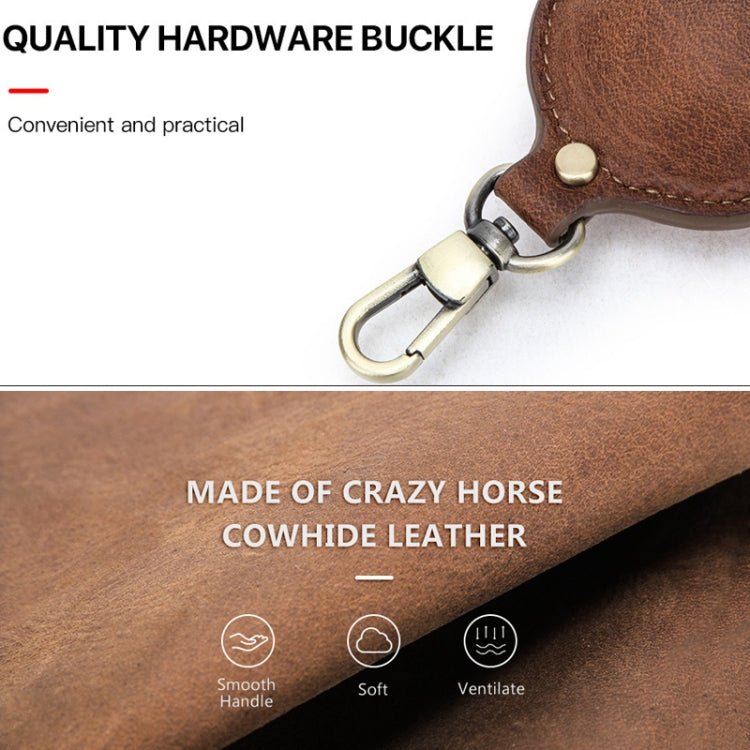 CF1109 For Galaxy Buds Crazy Horse Texture Clamshell Earphone Protective Leather Case with Hook, For Galaxy Buds - ORIWHIZ