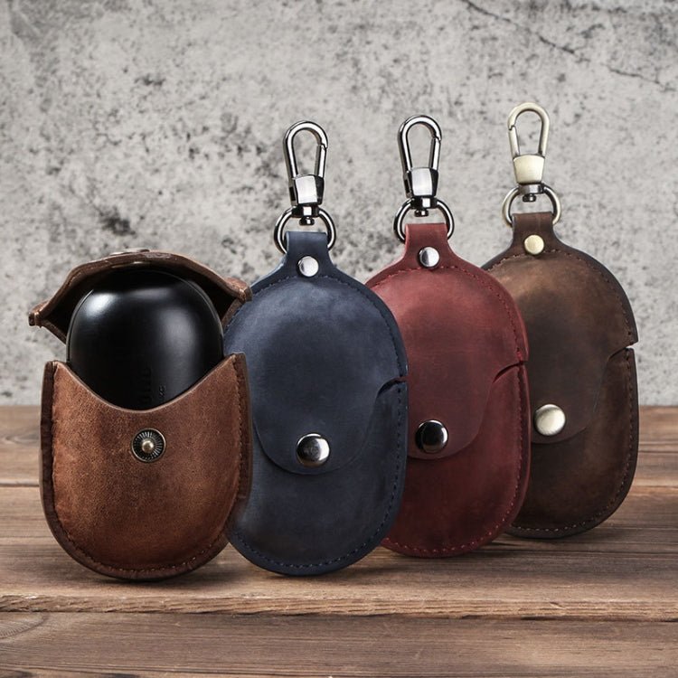 CF1109 For Galaxy Buds Crazy Horse Texture Clamshell Earphone Protective Leather Case with Hook, For Galaxy Buds - ORIWHIZ