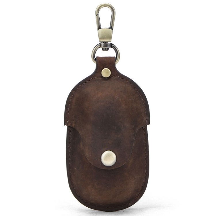 CF1109 For Galaxy Buds Crazy Horse Texture Clamshell Earphone Protective Leather Case with Hook, For Galaxy Buds - ORIWHIZ