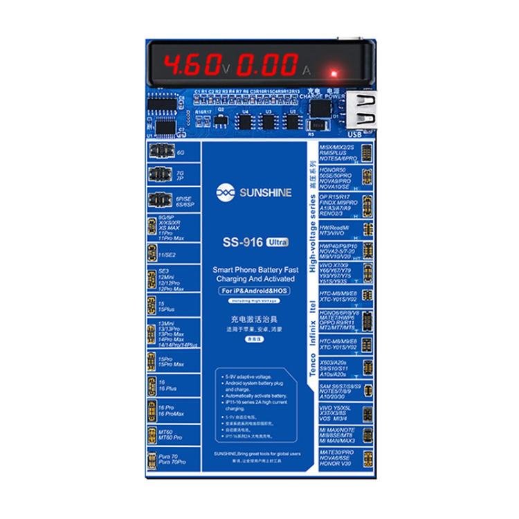 Charging Activation Fixture 5 - 9V Adaptive Voltage Support iPhone 16 Series and Android Models, SUNSHINE SS - 916 Ultra - ORIWHIZ