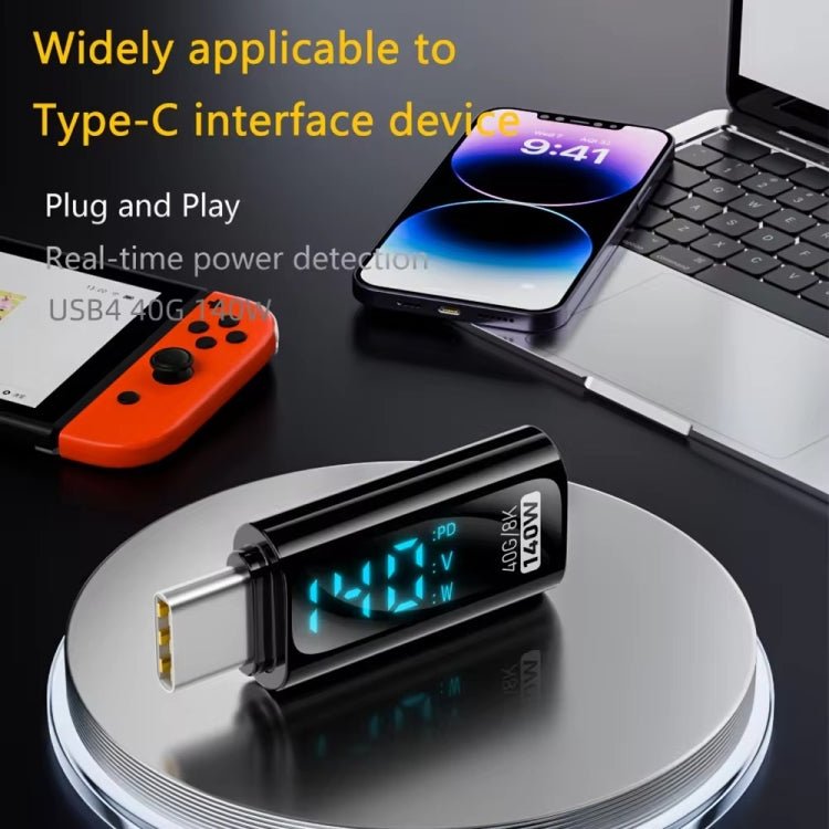 Charging Adapter with Digital Display, 8 Pin Male to Type - C Female 35W, Type - C Male to 8 Pin Female 35W, Type - C Male to Type - C Female 140W - ORIWHIZ
