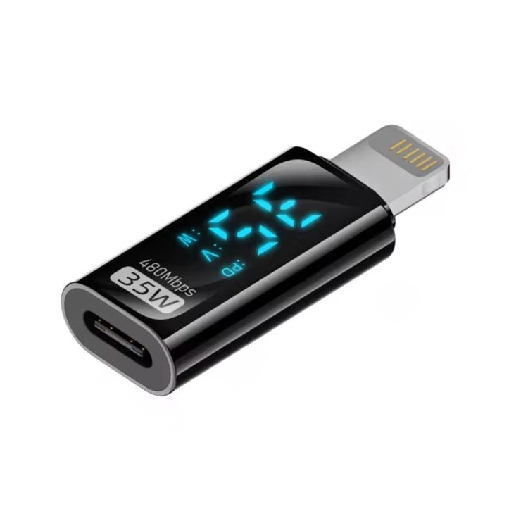 Charging Adapter with Digital Display, 8 Pin Male to Type - C Female 35W, Type - C Male to 8 Pin Female 35W, Type - C Male to Type - C Female 140W - ORIWHIZ