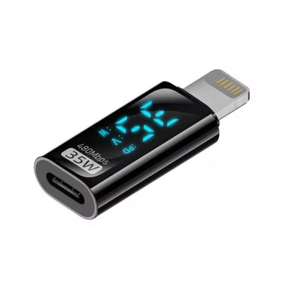 Charging Adapter with Digital Display, 8 Pin Male to Type - C Female 35W, Type - C Male to 8 Pin Female 35W, Type - C Male to Type - C Female 140W - ORIWHIZ