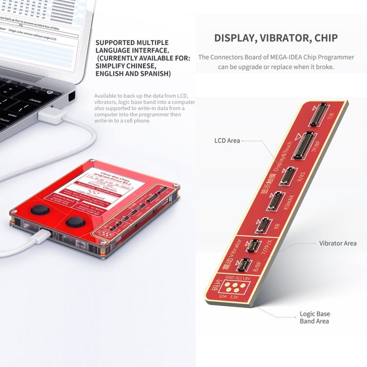 Chip Programmer LCD Screen True Tone Repair Programmer for iPhone 7 / 8 / XR /XS / XS Max Data Transfer, For iPhone 7 / 8 / XR /XS / XS Max - ORIWHIZ