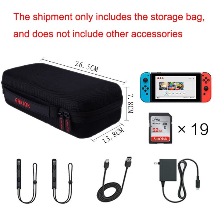 CHKJOK Game Console Bracket Function EVA Protective Sleeve For Switch Oled, Black, Gray - ORIWHIZCHKJOKNintendo AccessoriesNintendo Accessories Bags