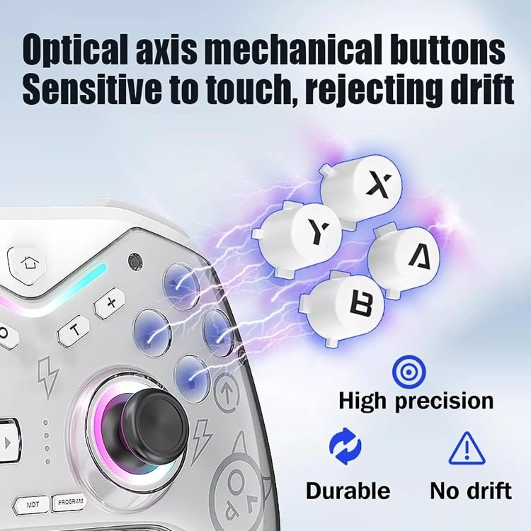 CM - 619 Bluetooth Game Controller Programmable with RGB Lights for Switch / Steam Deck / PC / IOS / Android, 619 Black, 619 White - ORIWHIZNintendo AccessoriesNintendo Accessories GamepadsToys & Hobbies