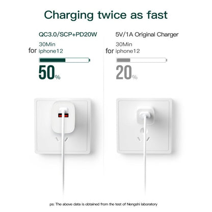 CS - 20W Mini Portable PD3.0 + QC3.0 Dual Ports Fast Charger with 3A USB to Type - C Data Cable, Charger + USB to Type - C Cable - ORIWHIZ