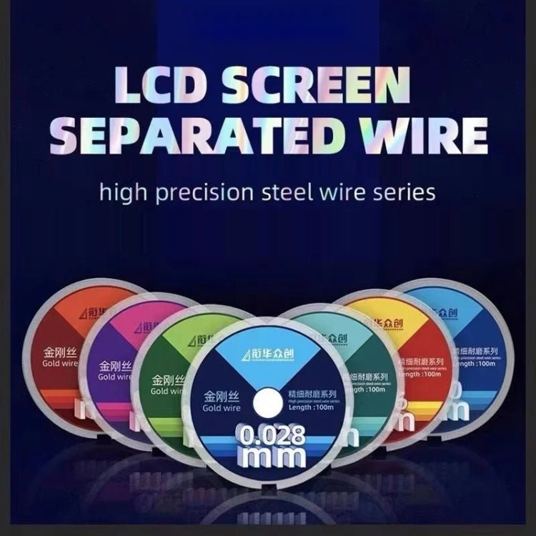 Curved LCD Screen Separation Diamond Wire, 0.028mm x 100m, 0.035mm x 100m, 0.02mm x 100m, 0.03mm x 100m, 0.04mm x 100m, 0.05mm x 100m - ORIWHIZ